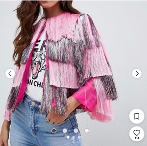 Asos Rainbow Fringe Jacket